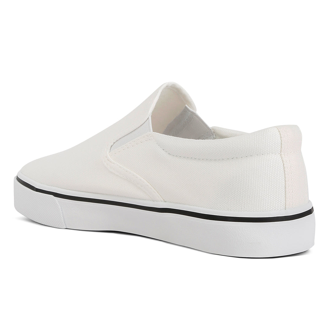 laszlo canvas slip on sneakers#color_white