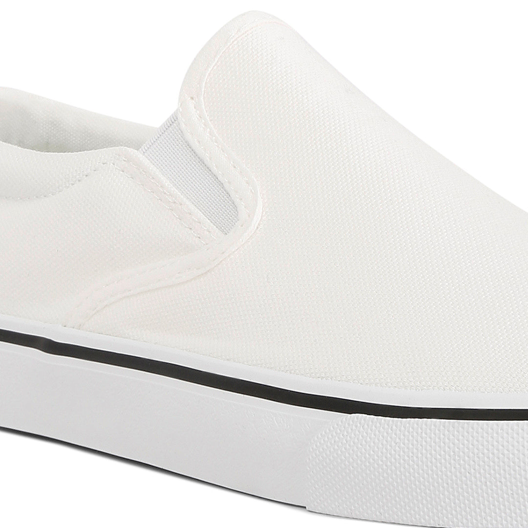 laszlo canvas slip on sneakers#color_white