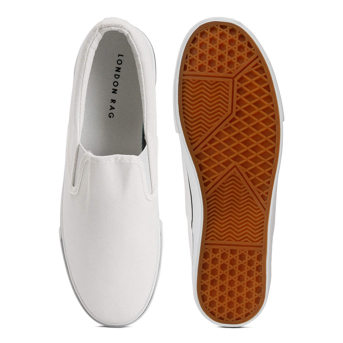 men's canvas slip on sneakers#color_white