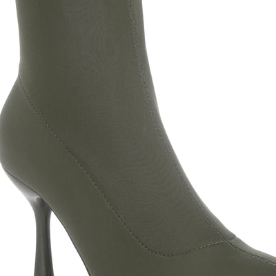 solid mid heel sock boots#color_khaki