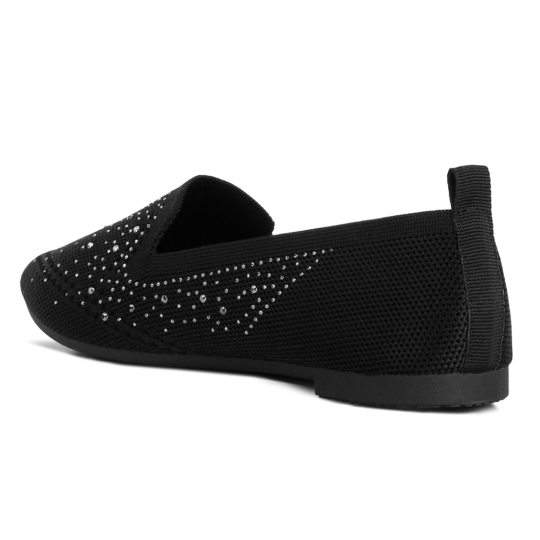 rhinestone embellished pull tab loafers#color_black