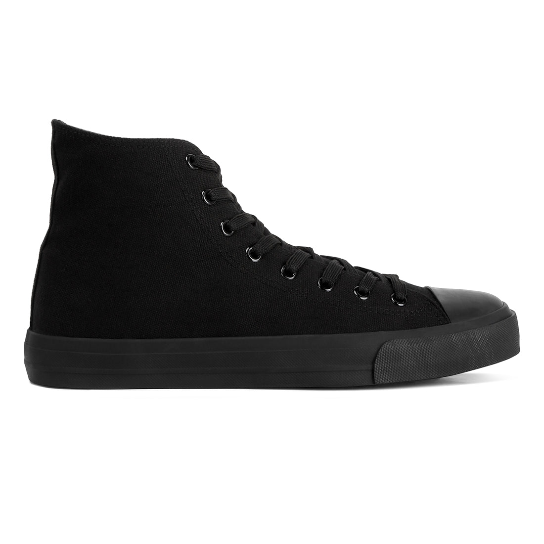 high ankle canvas sneakers#color_black