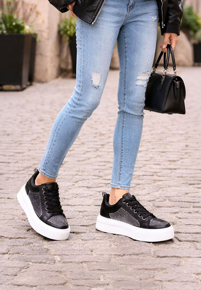 women embellished chunky sneakers#color_black