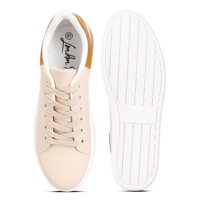 comfortable lace up sneakers#color_beige