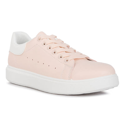 comfortable lace up sneakers#color_pink