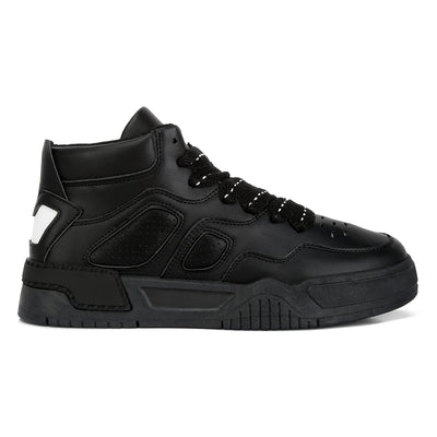 panelling detail ankle length sneakers#color_black