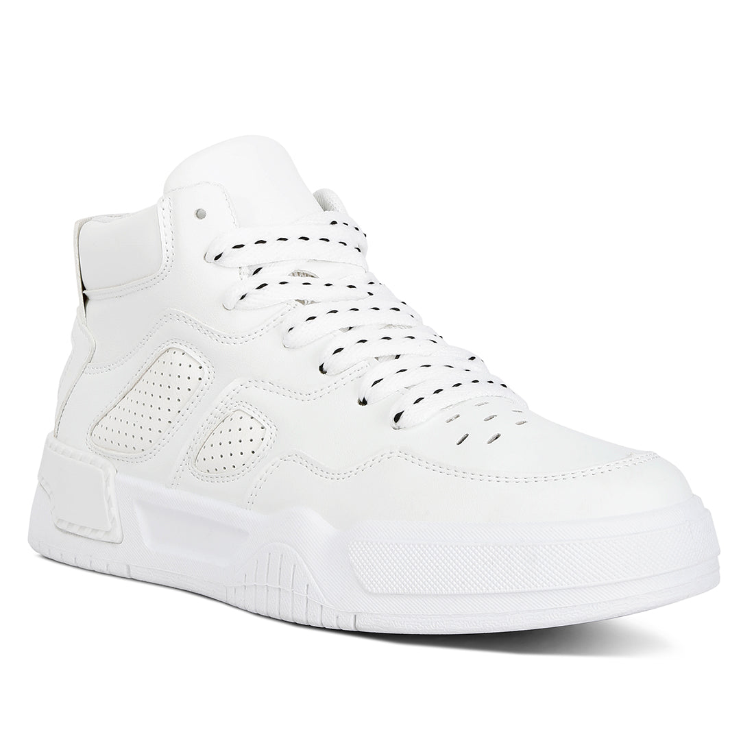 panelling detail ankle length sneakers#color_white