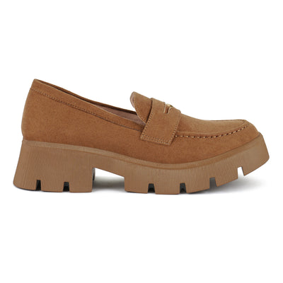 micro suede chunky loafers#color_tan