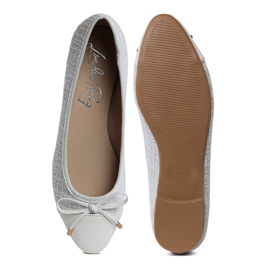 Plaid Tweed Ballet Flats#color_white