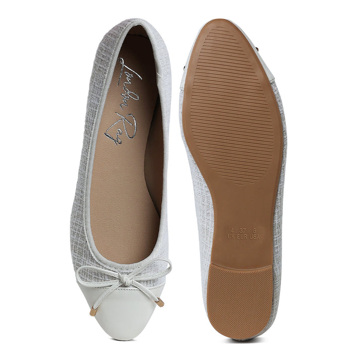 Plaid Tweed Ballet Flats#color_white