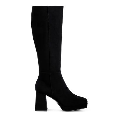 Calf-Length Micro Suede Boots