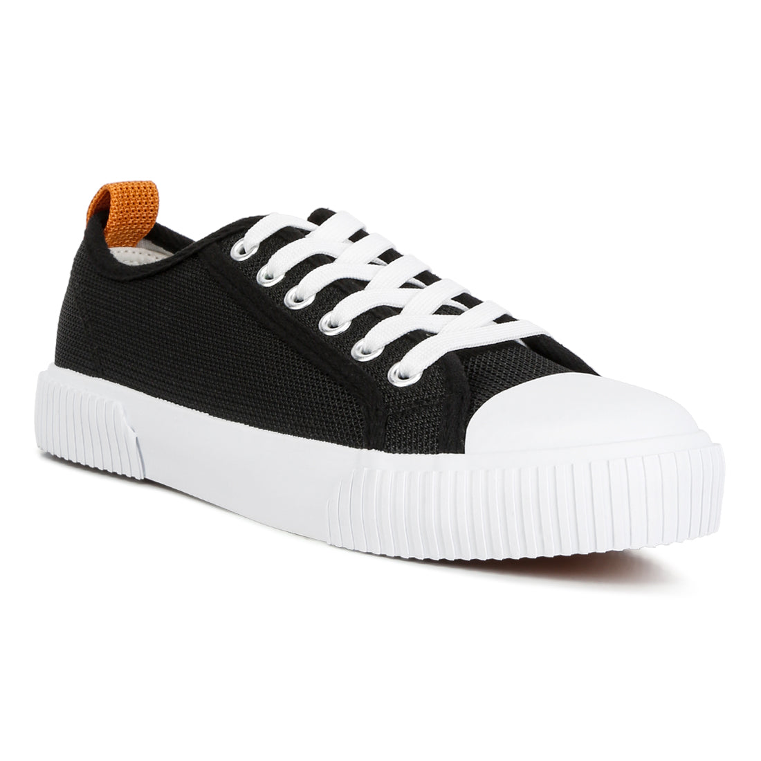 chunky sole knitted textile sneakers#color_black