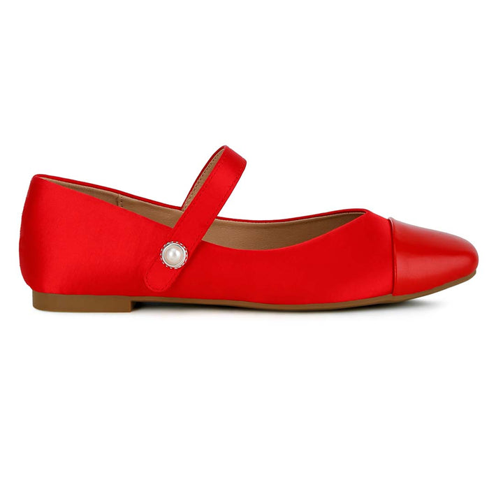 patent toe cap satin mary jane ballerina#color_red