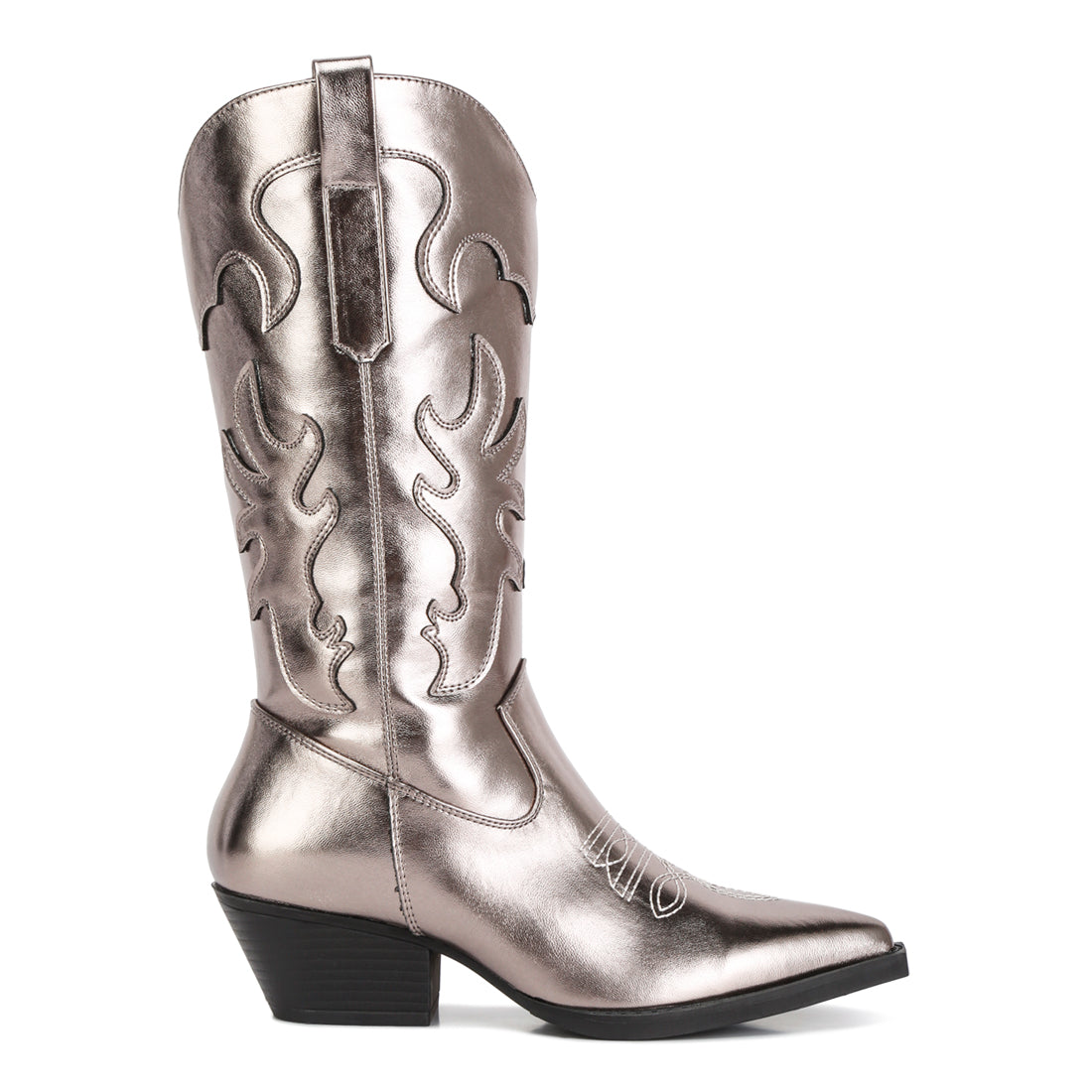 Pewter Metallic Cowboy Boots