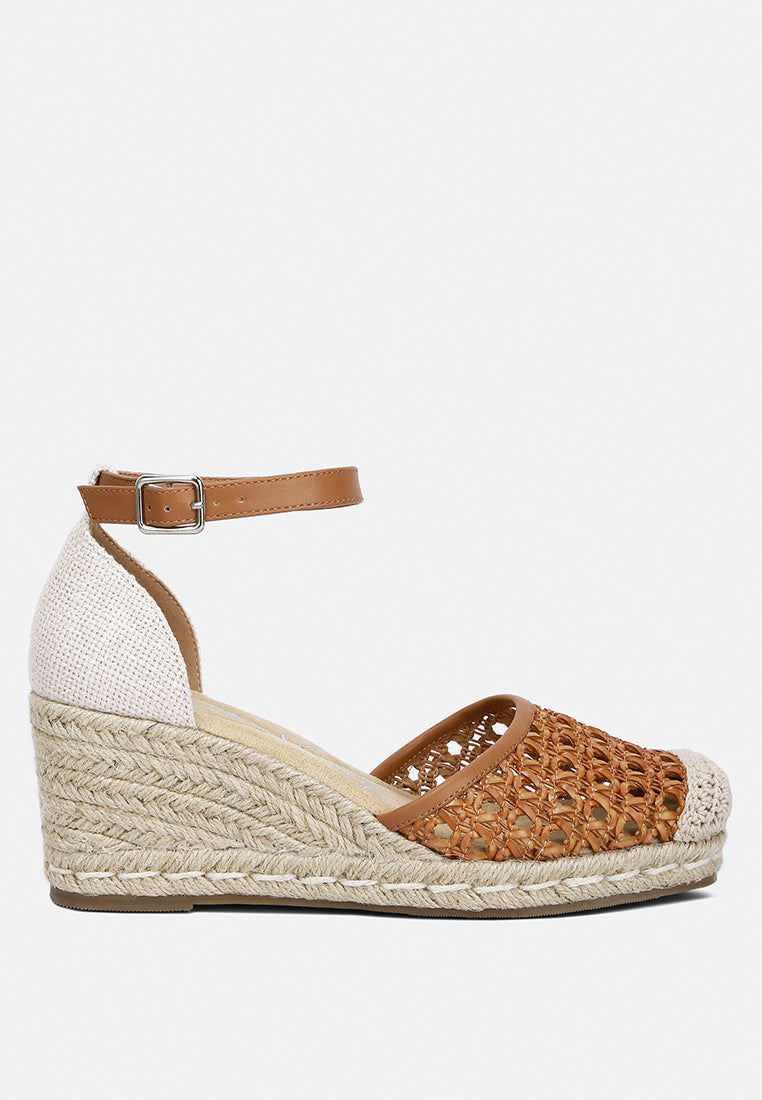 pin buckle wedge heel espradilles#color_tan