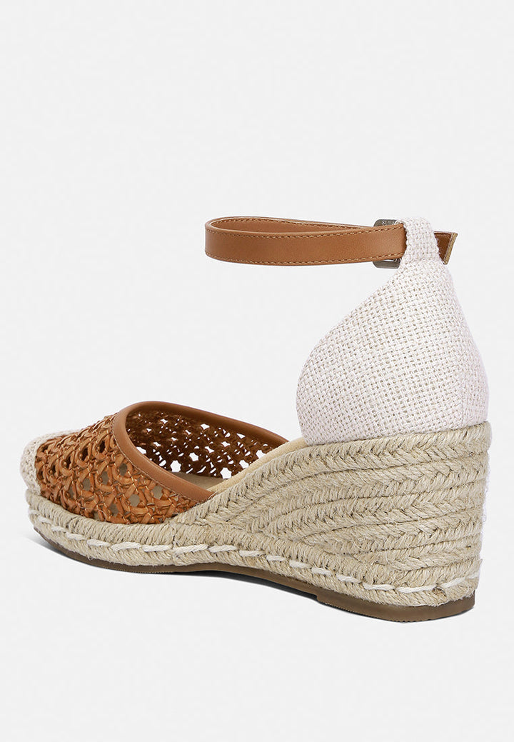 pin buckle wedge heel espradilles#color_tan