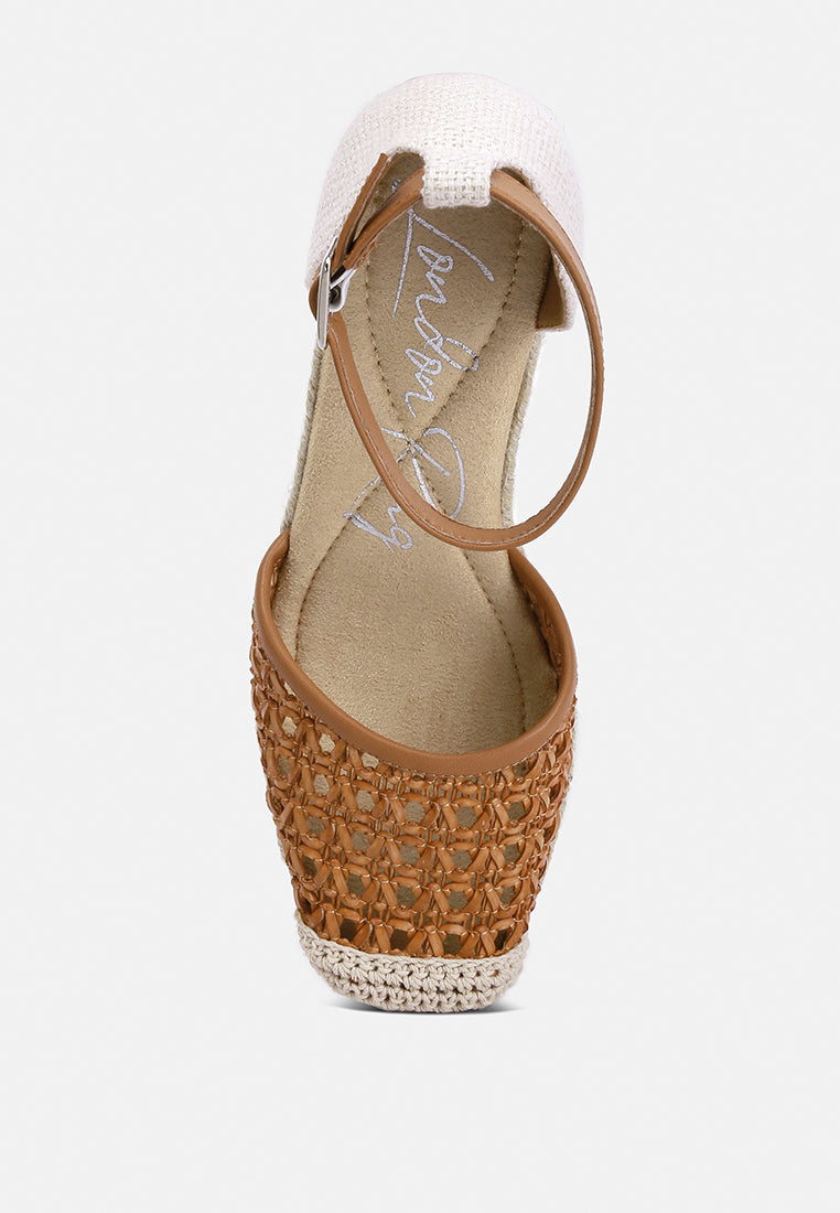 pin buckle wedge heel espradilles#color_tan