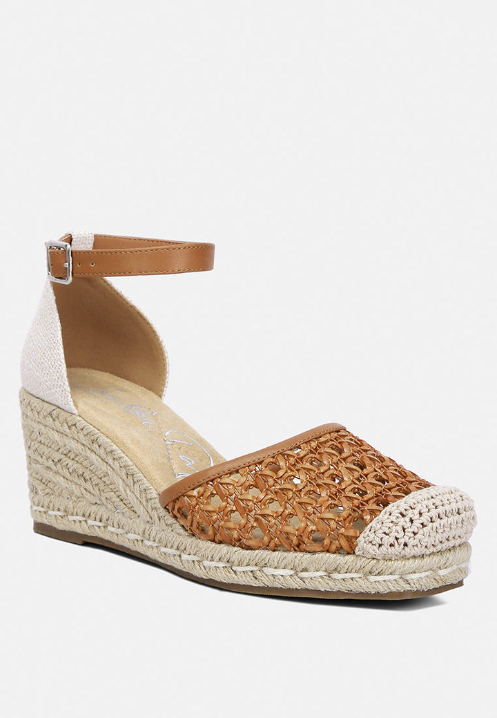pin buckle wedge heel espradilles#color_tan
