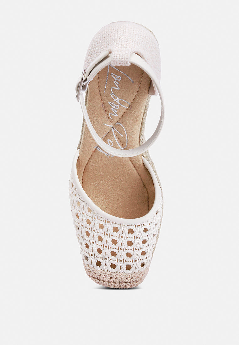 pin buckle wedge heel espradilles#color_white