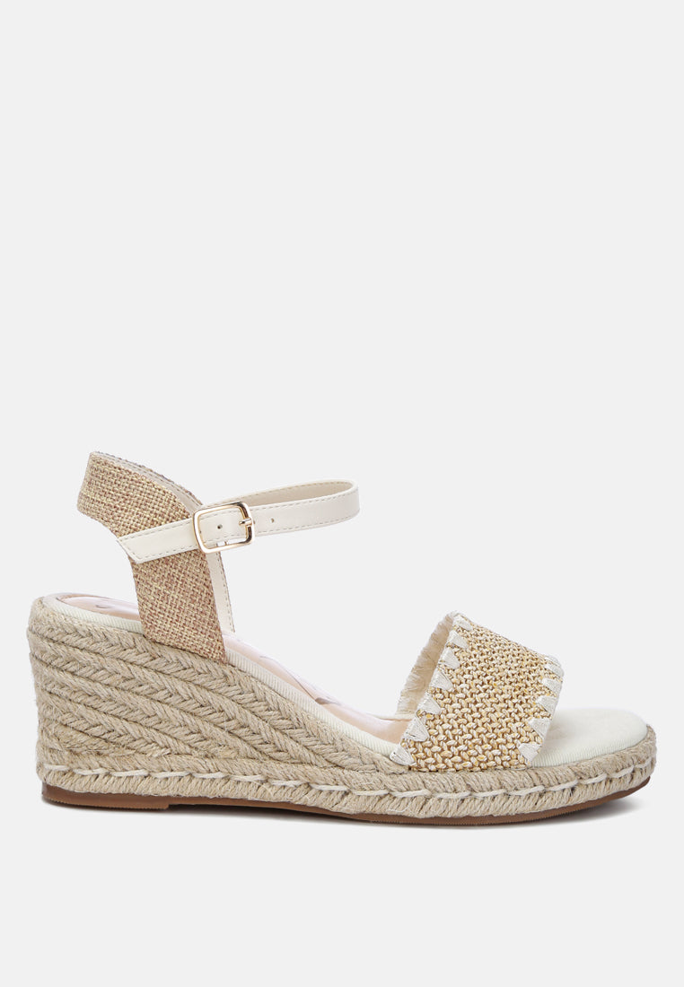raffia wedge heel espadrilles#color_beige