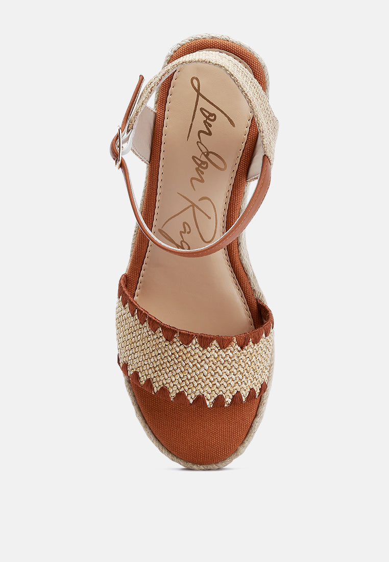 raffia wedge heel espadrilles#color_tan