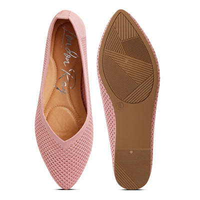 fly knit slip-on ballerinas#color_pink