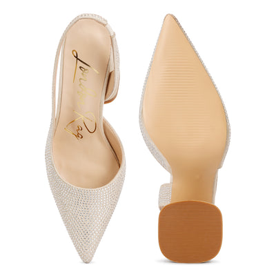 rhinestone embellished suede heel sandals#color_beige