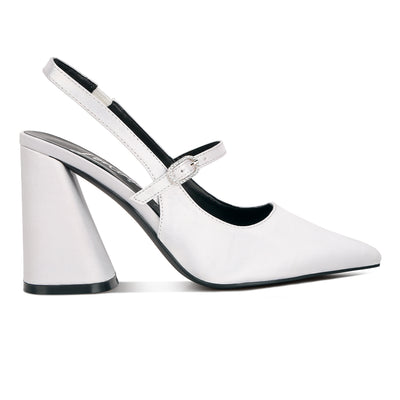 flared heel party sandals#color_white