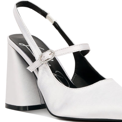 flared heel party sandals#color_white