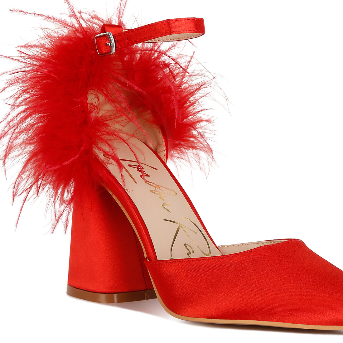 fur detail block heel sandals#color_red