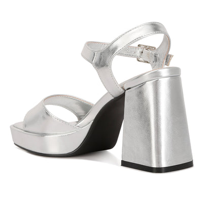 metallic block heel sandals#color_silver