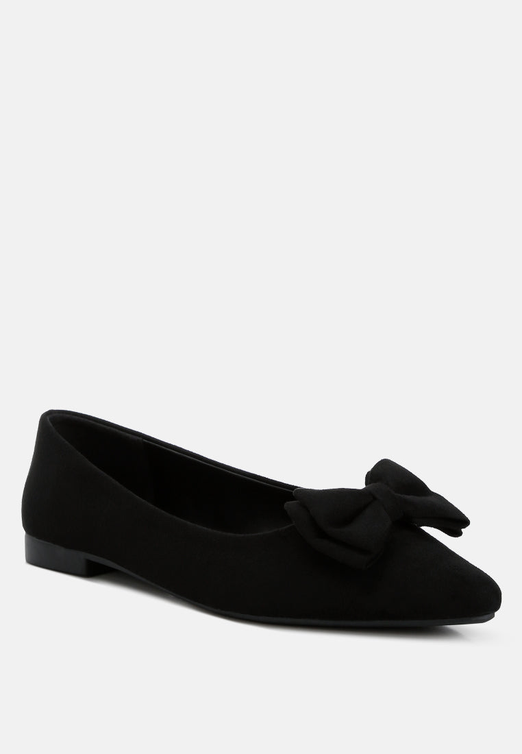 Women Micro Suede Bow Ballerinas