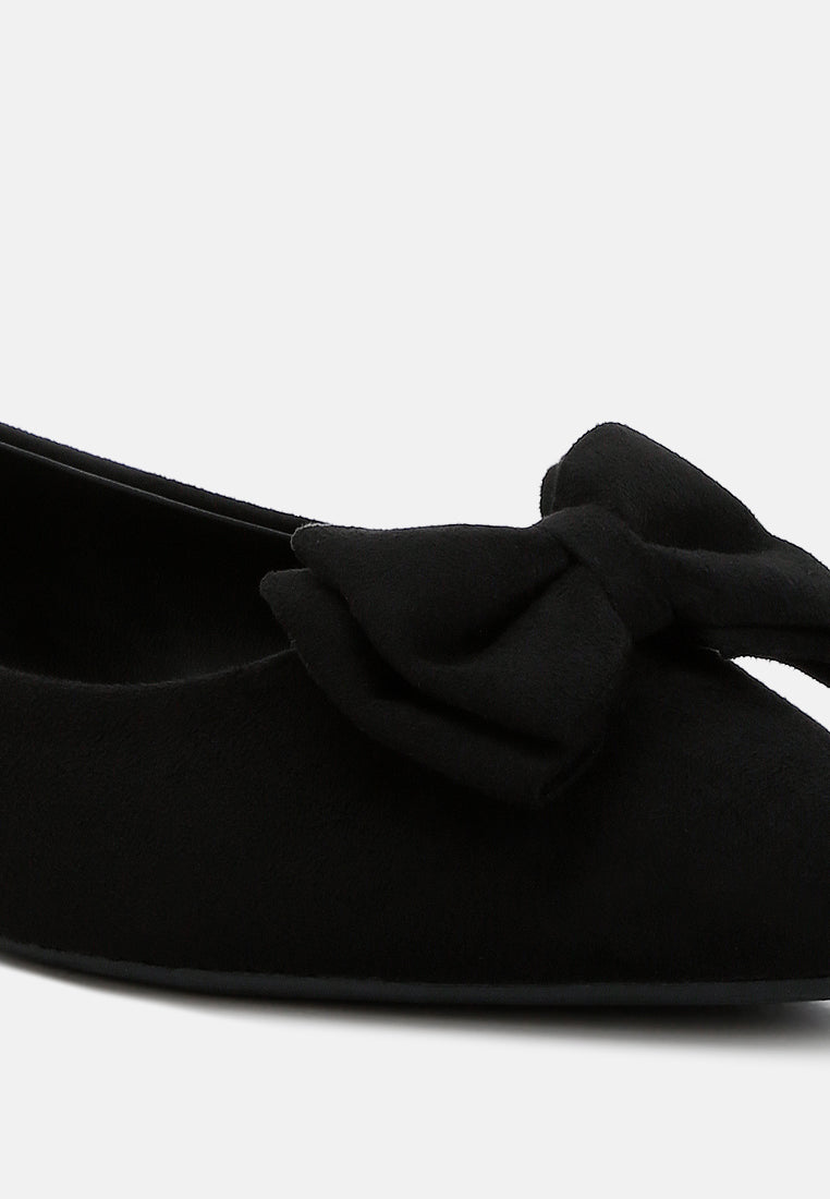 Women Micro Suede Bow Ballerinas