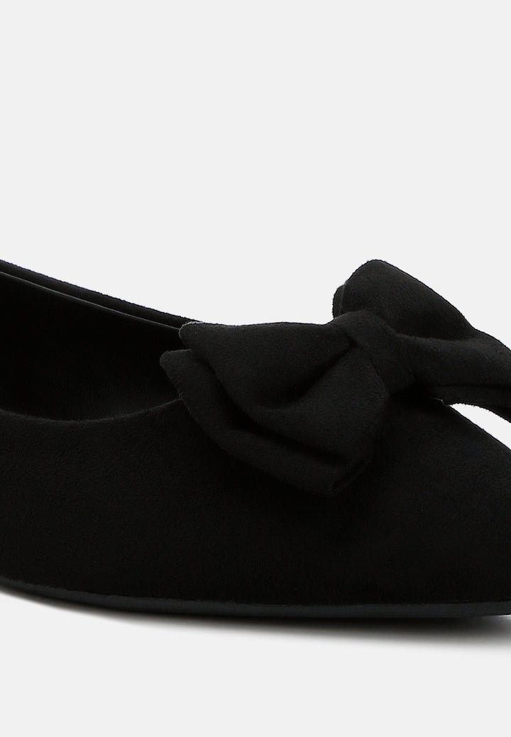Women Micro Suede Bow Ballerinas