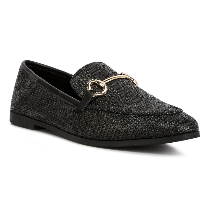 horsebit detail flat loafers#color_black