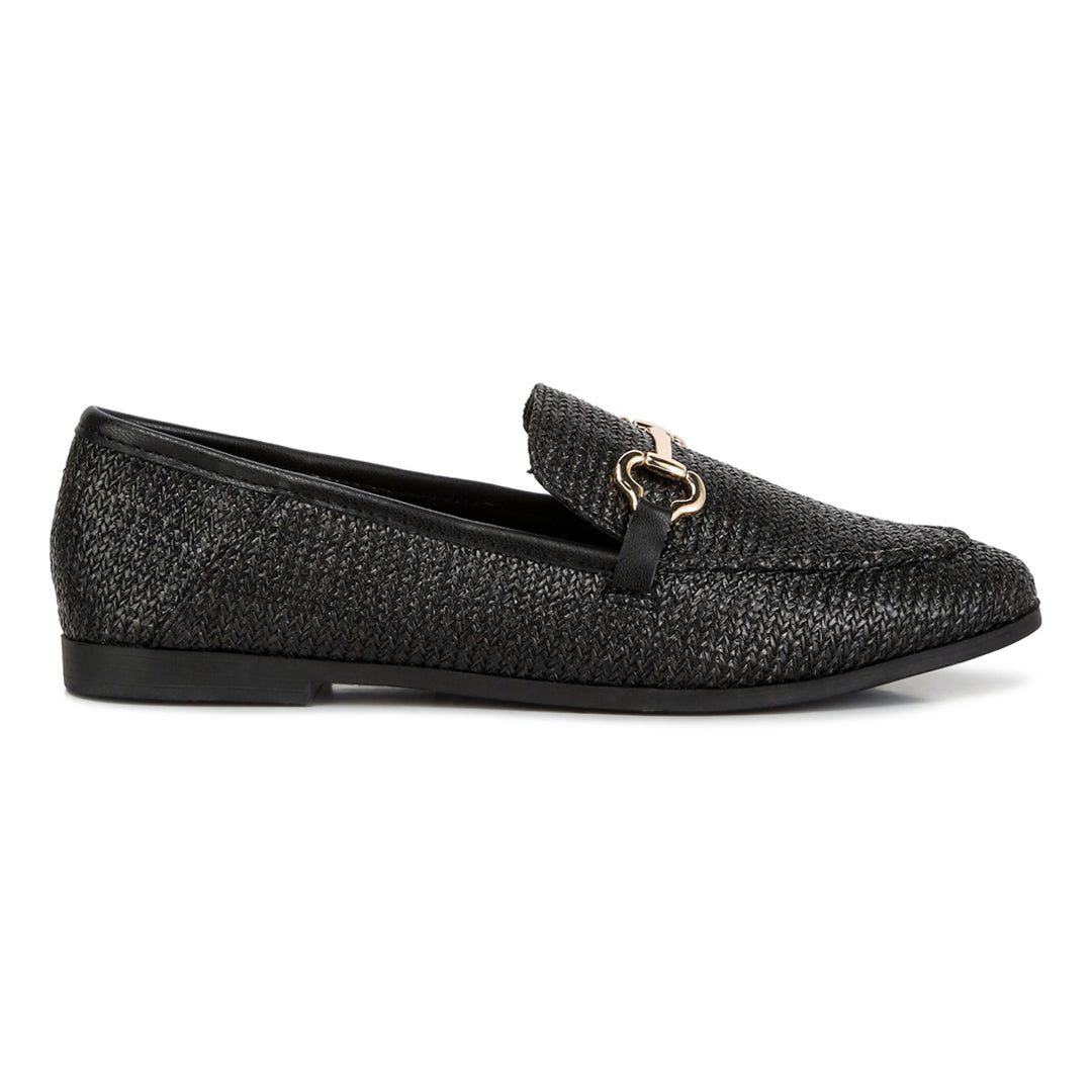 horsebit detail flat loafers#color_black