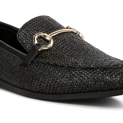 horsebit detail flat loafers#color_black