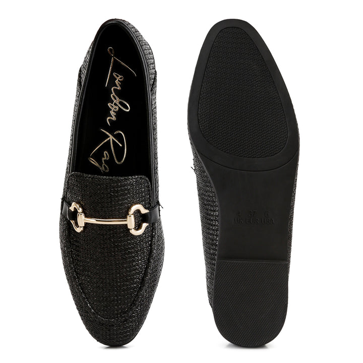 horsebit detail flat loafers#color_black