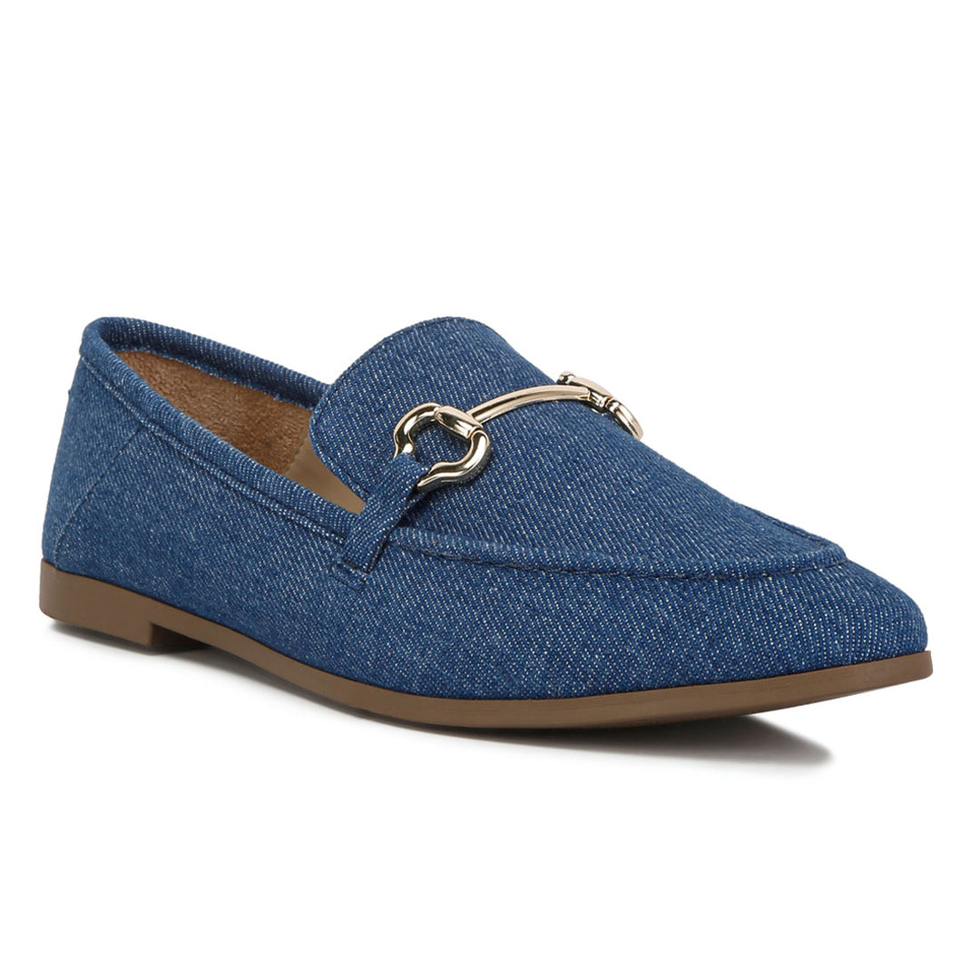 horsebit detail flat loafers#color_blue