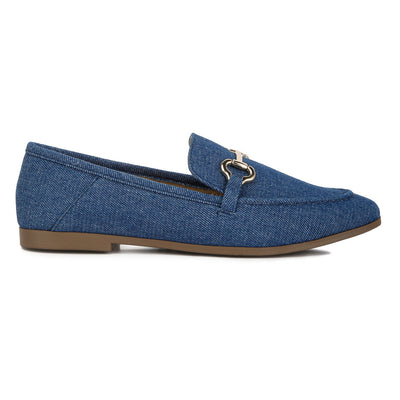 horsebit detail flat loafers#color_blue