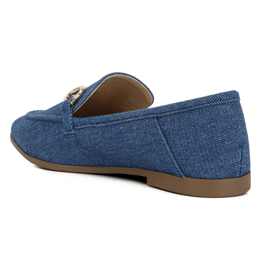 horsebit detail flat loafers#color_blue