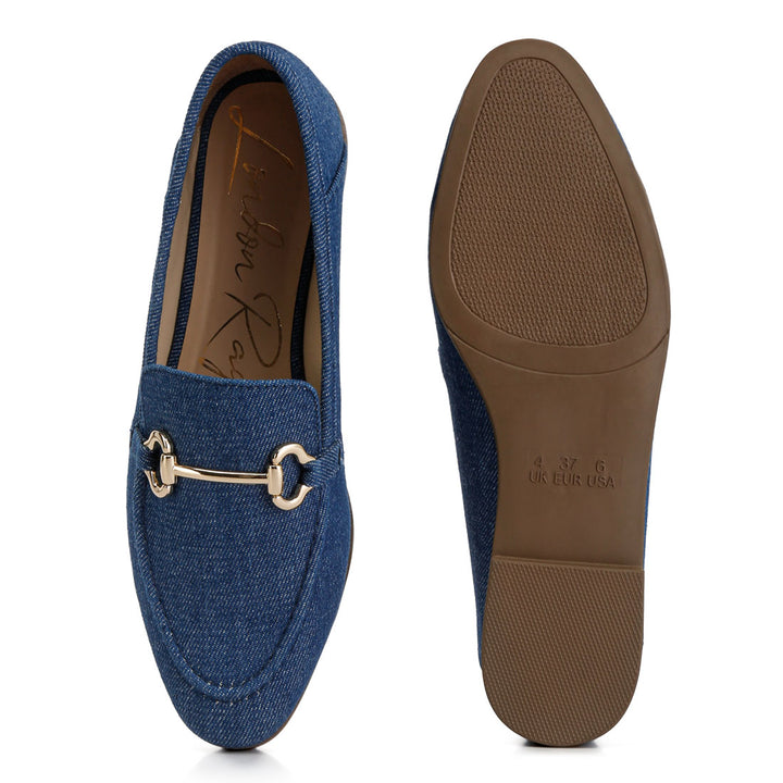 horsebit detail flat loafers#color_blue