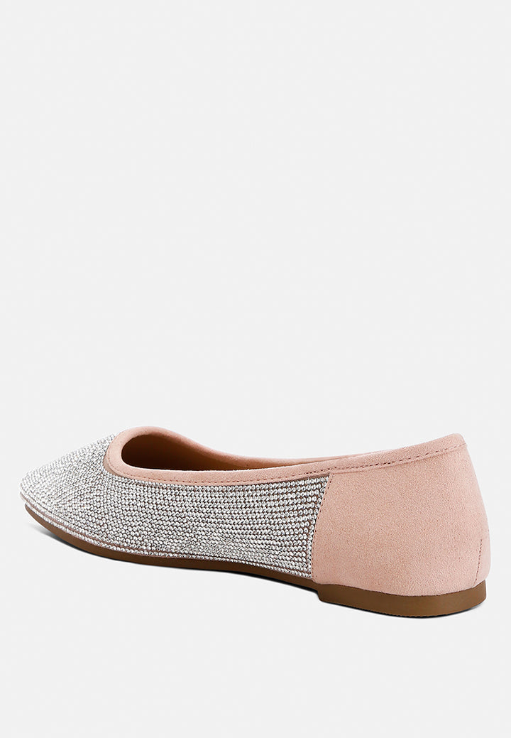 women shimmering rhinestone ballerinas#color_pink