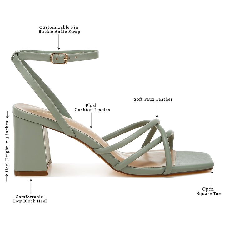 low block heel strappy sandals#color_green