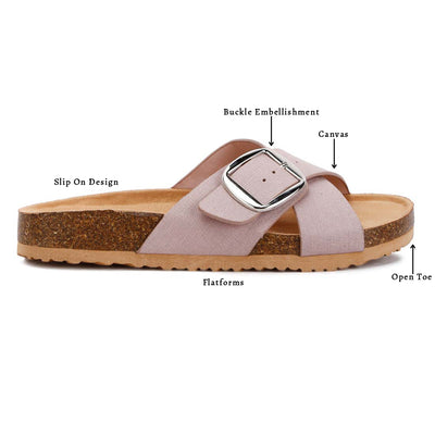 buckle slip on sandals#color_taupe