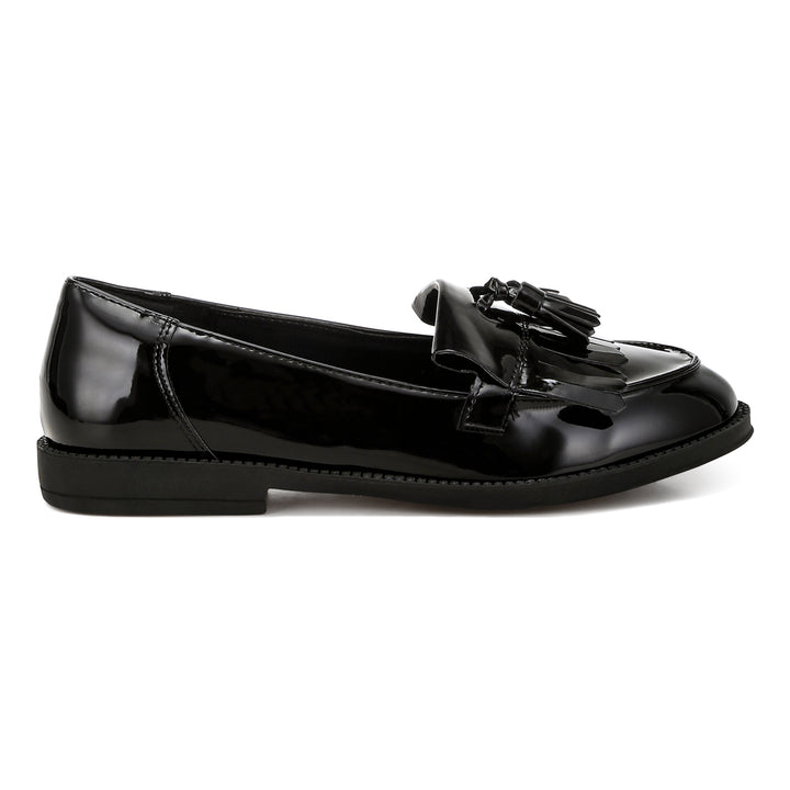 Tassel Faux Leather Loafers