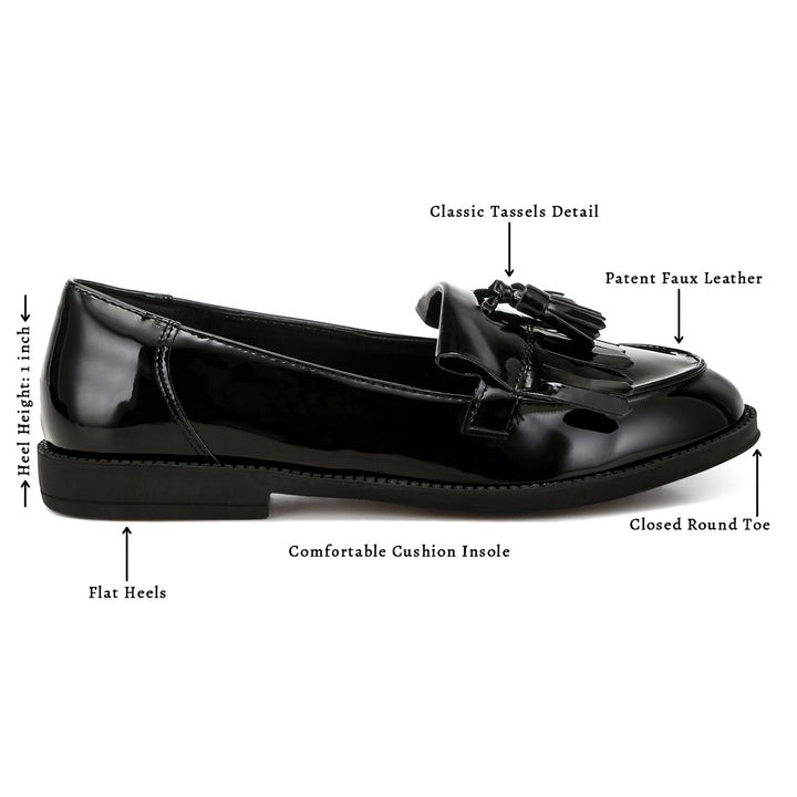 Tassel Faux Leather Loafers