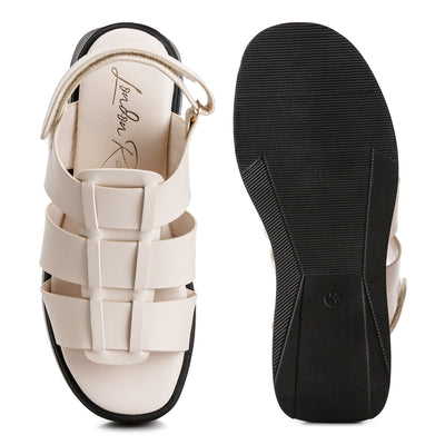 velcro gladiator sandals#color_beige