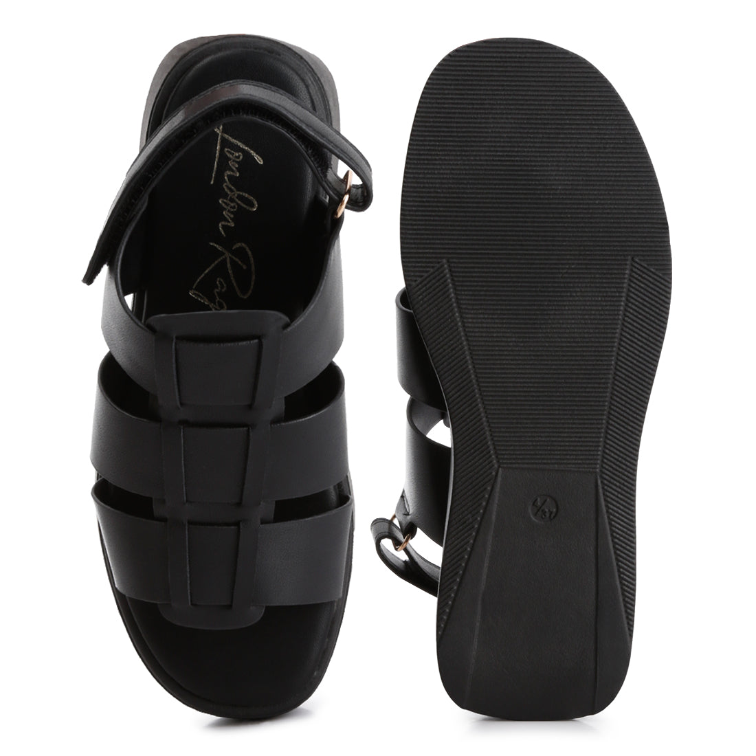 velcro gladiator sandals#color_black