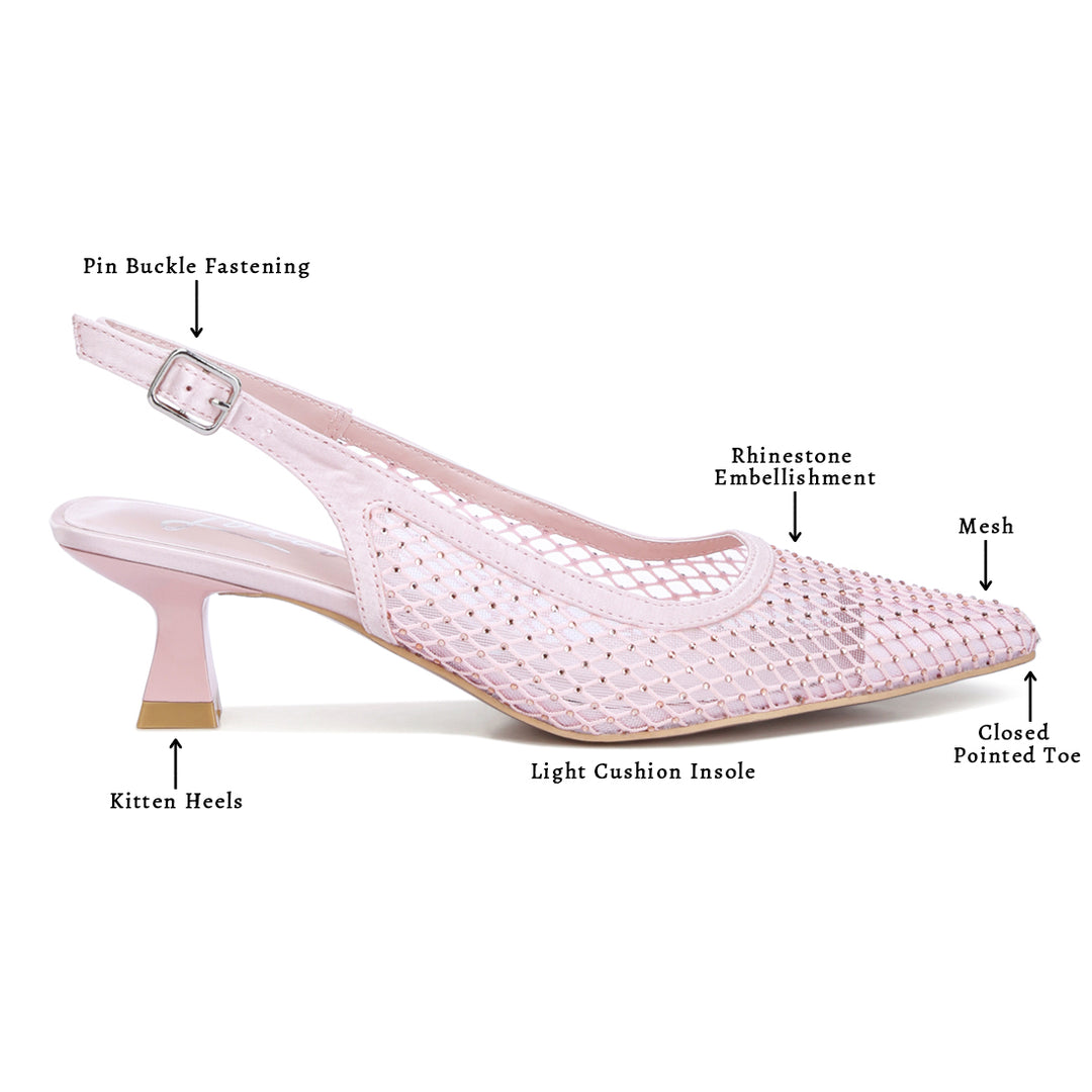 rhinestone embellished slingback mules#color_pink